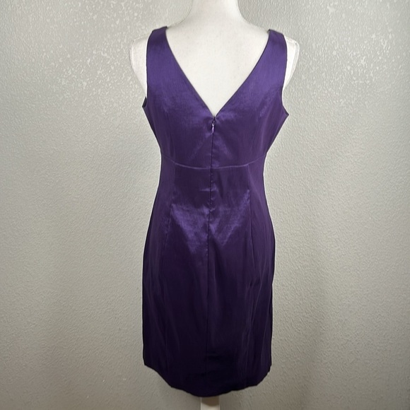 Calvin Klein Purple Bodycon Sleeveless V-Neck Special Occasion Midi Dress Size 8 - Picture 5 of 8